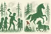 Bärrplockning i skogen